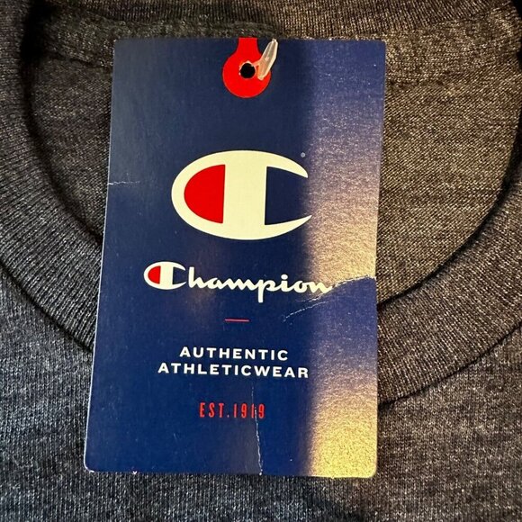 Champion Mens Size M Heather Blue Short Sleeve “C Logo” T-Shirt Tee‎ NWT - Picture 4 of 7